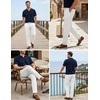 COOFANDY Men’s Cotton Linen Pants Casual Drawstring Dress Pants Beach Summer Lightweight Trousers(White)