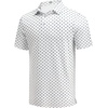 COOFANDY Mens Golf Polo Shirts Short Sleeve Quick Dry Casual Collared Shirt | Quick-dry 4-way stretch , UPF30+, moisture-wicking fabric; 3-button polo collar, side slits; great for golf, work & gifts(White Letter V)