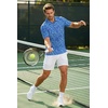 COOFANDY Mens Golf Polo Shirts Short Sleeve Quick Dry Casual Collared Shirt | Quick-dry 4-way stretch , UPF30+, moisture-wicking fabric; 3-button polo collar, side slits; great for golf, work & gifts(Blue Ripple)