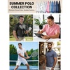 COOFANDY Mens Golf Polo Shirts Short Sleeve Quick Dry Casual Collared Shirt | Quick-dry 4-way stretch , UPF30+, moisture-wicking fabric; 3-button polo collar, side slits; great for golf, work & gifts(White Grey Geometry)