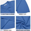 COOFANDY Mens Knit Polo Shirts Casual Short Sleeve Button Down Polo Shirt | Knit polo, soft, breathable, stretch, 3-button placket, elastic ribbed cuffs and hem, casual, business, classic, stylish(Blue)
