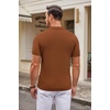 COOFANDY Mens Knit Polo Shirts Casual Short Sleeve Button Down Polo Shirt | Knit polo, soft, breathable, stretch, 3-button placket, elastic ribbed cuffs and hem, casual, business, classic, stylish(Caramel)