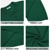 COOFANDY Mens Knit Polo Shirts Casual Short Sleeve Button Down Polo Shirt | Knit polo, soft, breathable, stretch, 3-button placket, elastic ribbed cuffs and hem, casual, business, classic, stylish(Dark Green)