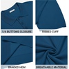 COOFANDY Mens Knit Polo Shirts Casual Short Sleeve Button Down Polo Shirt | Knit polo, soft, breathable, stretch, 3-button placket, elastic ribbed cuffs and hem, casual, business, classic, stylish(Denim Blue)