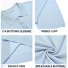 COOFANDY Mens Knit Polo Shirts Casual Short Sleeve Button Down Polo Shirt | Knit polo, soft, breathable, stretch, 3-button placket, elastic ribbed cuffs and hem, casual, business, classic, stylish(Light Blue)