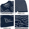 COOFANDY Mens Knit Polo Shirts Casual Short Sleeve Button Down Polo Shirt | Knit polo, soft, breathable, stretch, 3-button placket, elastic ribbed cuffs and hem, casual, business, classic, stylish(F-navy Blue/White Striped)