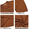 COOFANDY Mens Knit Polo Shirts Casual Short Sleeve Button Down Polo Shirt | Knit polo, soft, breathable, stretch, 3-button placket, elastic ribbed cuffs and hem, casual, business, classic, stylish(Caramel)