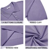 COOFANDY Mens Knit Polo Shirts Casual Short Sleeve Button Down Polo Shirt | Knit polo, soft, breathable, stretch, 3-button placket, elastic ribbed cuffs and hem, casual, business, classic, stylish(Light Purple)