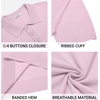 COOFANDY Mens Knit Polo Shirts Casual Short Sleeve Button Down Polo Shirt | Knit polo, soft, breathable, stretch, 3-button placket, elastic ribbed cuffs and hem, casual, business, classic, stylish(Pink)