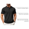 COOFANDY Mens Knit Polo Shirts Casual Short Sleeve Button Down Polo Shirt | Knit polo, soft, breathable, stretch, 3-button placket, elastic ribbed cuffs and hem, casual, business, classic, stylish(All Black)