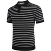 COOFANDY Mens Knit Polo Shirts Casual Short Sleeve Button Down Polo Shirt | Knit polo, soft, breathable, stretch, 3-button placket, elastic ribbed cuffs and hem, casual, business, classic, stylish(F-black/White Striped)