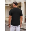 COOFANDY Mens Knit Polo Shirts Casual Short Sleeve Button Down Polo Shirt | Knit polo, soft, breathable, stretch, 3-button placket, elastic ribbed cuffs and hem, casual, business, classic, stylish(G-black Ribbing)