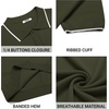 COOFANDY Mens Knit Polo Shirts Casual Short Sleeve Button Down Polo Shirt | Knit polo, soft, breathable, stretch, 3-button placket, elastic ribbed cuffs and hem, casual, business, classic, stylish(E-army Green White Striped)