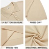 COOFANDY Mens Knit Polo Shirts Casual Short Sleeve Button Down Polo Shirt | Knit polo, soft, breathable, stretch, 3-button placket, elastic ribbed cuffs and hem, casual, business, classic, stylish(Light Khaki)