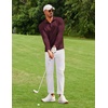 COOFANDY Men’s Long Sleeve Polo Shirt Golf Lightweight Breathable Moisture Wicking Shirt for Business Casual Work Outdoor(Maroon)