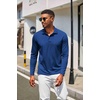 COOFANDY Men’s Long Sleeve Polo Shirt Golf Lightweight Breathable Moisture Wicking Shirt for Business Casual Work Outdoor(Sapphire Blue)