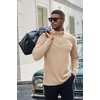COOFANDY Mens Quarter Zip Pullover Sweater Mock Neck Sweatshirt Casual Polo | 1/4 zip pullover, Lightweight Fleece Lined, Comfortable, Durability Fabric, Classic Golf Hikking Polo Sweater, Fall & Winter(Khaki)