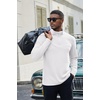 COOFANDY Mens Quarter Zip Pullover Sweater Mock Neck Sweatshirt Casual Polo | 1/4 zip pullover, Lightweight Fleece Lined, Comfortable, Durability Fabric, Classic Golf Hikking Polo Sweater, Fall & Winter(White)
