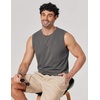 COOFANDY Men’s Sleeveless Shirts Cotton Workout Tank Tops Muscle Tee Shirt | Acid Wash Fabric, Lightweight and Soft Cut Off Shirt, Casual Summer Faishon Tank, Relaxed and Oversized Fit Sleeveless Top(Dark Gray)