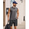 COOFANDY Men’s Sleeveless Shirts Cotton Workout Tank Tops Muscle Tee Shirt | Acid Wash Fabric, Lightweight and Soft Cut Off Shirt, Casual Summer Faishon Tank, Relaxed and Oversized Fit Sleeveless Top(Dark Gray)