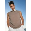 COOFANDY Men’s Sleeveless Shirts Cotton Workout Tank Tops Muscle Tee Shirt | Acid Wash Fabric, Lightweight and Soft Cut Off Shirt, Casual Summer Faishon Tank, Relaxed and Oversized Fit Sleeveless Top(Khaki)