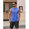 COOFANDY Men’s Sleeveless Shirts Cotton Workout Tank Tops Muscle Tee Shirt | Acid Wash Fabric, Lightweight and Soft Cut Off Shirt, Casual Summer Faishon Tank, Relaxed and Oversized Fit Sleeveless Top(Light Blue)