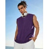 COOFANDY Men’s Sleeveless Shirts Cotton Workout Tank Tops Muscle Tee Shirt | Acid Wash Fabric, Lightweight and Soft Cut Off Shirt, Casual Summer Faishon Tank, Relaxed and Oversized Fit Sleeveless Top(Purple)