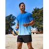 COOFANDY Mens Swim Shirt UPF 50+ Rash Guard Beach Tshirt Workout Quick Dry T Shirts for Running, Surfing and Hiking(Blue Gradient)