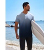 COOFANDY Mens Swim Shirt UPF 50+ Rash Guard Beach Tshirt Workout Quick Dry T Shirts for Running, Surfing and Hiking(Dark Blue Gradient)