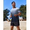 COOFANDY Mens Swim Shirt UPF 50+ Rash Guard Beach Tshirt Workout Quick Dry T Shirts for Running, Surfing and Hiking(Dark Blue Gradient)