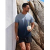 COOFANDY Mens Swim Shirt UPF 50+ Rash Guard Beach Tshirt Workout Quick Dry T Shirts for Running, Surfing and Hiking(Dark Blue Gradient)