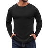 COOFANDY Crewneck Sweaters for Men Slim Fit Long Sleeve Pullover Tops | Stretch Ribbed Knit, Soft Touch Fabric, High Elasticity, Thermal Long Sleeve Tee Shirts(All Black)