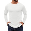 COOFANDY Crewneck Sweaters for Men Slim Fit Long Sleeve Pullover Tops | Stretch Ribbed Knit, Soft Touch Fabric, High Elasticity, Thermal Long Sleeve Tee Shirts(All White)