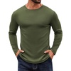 COOFANDY Crewneck Sweaters for Men Slim Fit Long Sleeve Pullover Tops | Stretch Ribbed Knit, Soft Touch Fabric, High Elasticity, Thermal Long Sleeve Tee Shirts(Army Green)
