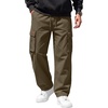 COOFANDY Men Casual Cargo Pants Hiking Joggers Sweatpant with Multi Pockets | Stretch Cotton Fabric, Skin Friendly, Outdoor Sweat Pant, Elastic Waist, Straight Leg Trousers, Relaxed Fit, Lightweight(Olive Green)