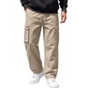 COOFANDY Men Casual Cargo Pants Hiking Joggers Sweatpant with Multi Pockets | Stretch Cotton Fabric, Skin Friendly, Outdoor Sweat Pant, Elastic Waist, Straight Leg Trousers, Relaxed Fit, Lightweight(Moon Grey)