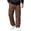 COOFANDY Men Casual Cargo Pants Hiking Joggers Sweatpant with Multi Pockets | Stretch Cotton Fabric, Skin Friendly, Outdoor Sweat Pant, Elastic Waist, Straight Leg Trousers, Relaxed Fit, Lightweight(Brown)