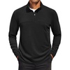 COOFANDY Mens Quarter Zip Pullover Sweater Mock Neck Sweatshirt Casual Polo | 1/4 zip pullover, Lightweight Fleece Lined, Comfortable, Durability Fabric, Classic Golf Hikking Polo Sweater, Fall & Winter(Black)