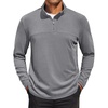 COOFANDY Mens Quarter Zip Pullover Sweater Mock Neck Sweatshirt Casual Polo | 1/4 zip pullover, Lightweight Fleece Lined, Comfortable, Durability Fabric, Classic Golf Hikking Polo Sweater, Fall & Winter(Light Grey)