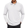 COOFANDY Mens Quarter Zip Pullover Sweater Mock Neck Sweatshirt Casual Polo | 1/4 zip pullover, Lightweight Fleece Lined, Comfortable, Durability Fabric, Classic Golf Hikking Polo Sweater, Fall & Winter(White)