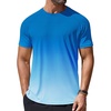COOFANDY Mens Swim Shirt UPF 50+ Rash Guard Beach Tshirt Workout Quick Dry T Shirts for Running, Surfing and Hiking(Blue Gradient)