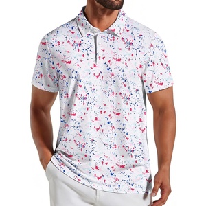COOFANDY Mens Golf Polo Shirts Short Sleeve Quick Dry Casual Collared Shirt | Quick-dry 4-way stretch , UPF30+, moisture-wicking fabric; 3-button polo collar, side slits; great for golf, work & gifts(A Colored Dots)
