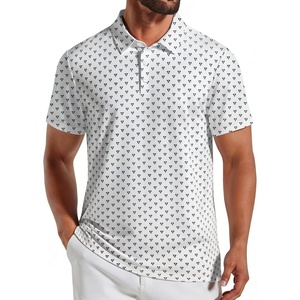 COOFANDY Mens Golf Polo Shirts Short Sleeve Quick Dry Casual Collared Shirt | Quick-dry 4-way stretch , UPF30+, moisture-wicking fabric; 3-button polo collar, side slits; great for golf, work & gifts(White Letter V)