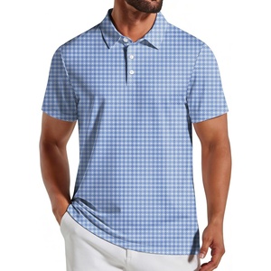 COOFANDY Mens Golf Polo Shirts Short Sleeve Quick Dry Casual Collared Shirt | Quick-dry 4-way stretch , UPF30+, moisture-wicking fabric; 3-button polo collar, side slits; great for golf, work & gifts(Blue Flower)