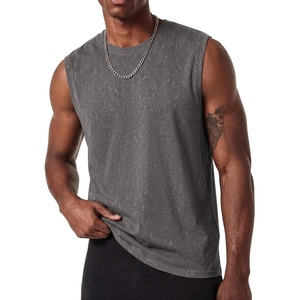 COOFANDY Men’s Sleeveless Shirts Cotton Workout Tank Tops Muscle Tee Shirt | Acid Wash Fabric, Lightweight and Soft Cut Off Shirt, Casual Summer Faishon Tank, Relaxed and Oversized Fit Sleeveless Top(Dark Gray)