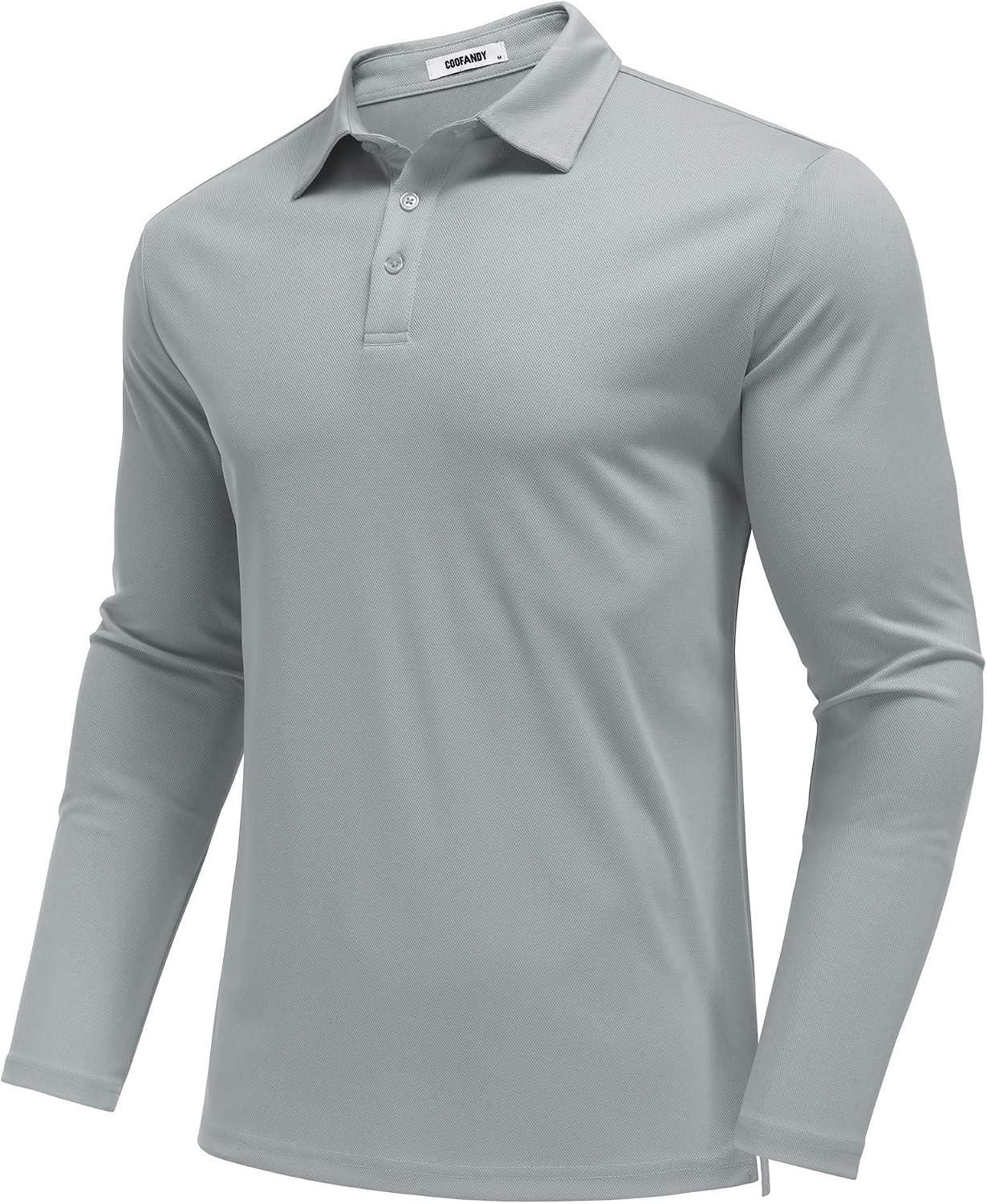 image:imageCOOFANDY Mens Polo Shirts Long Sleeve UPF 50 Moisture Wicking Golf Shirt 3 Button Lightweight Collared Shirts Shape Retaining Classic Basic Polos Ideal for Golf Tennis and Daily Casual WearSage Green