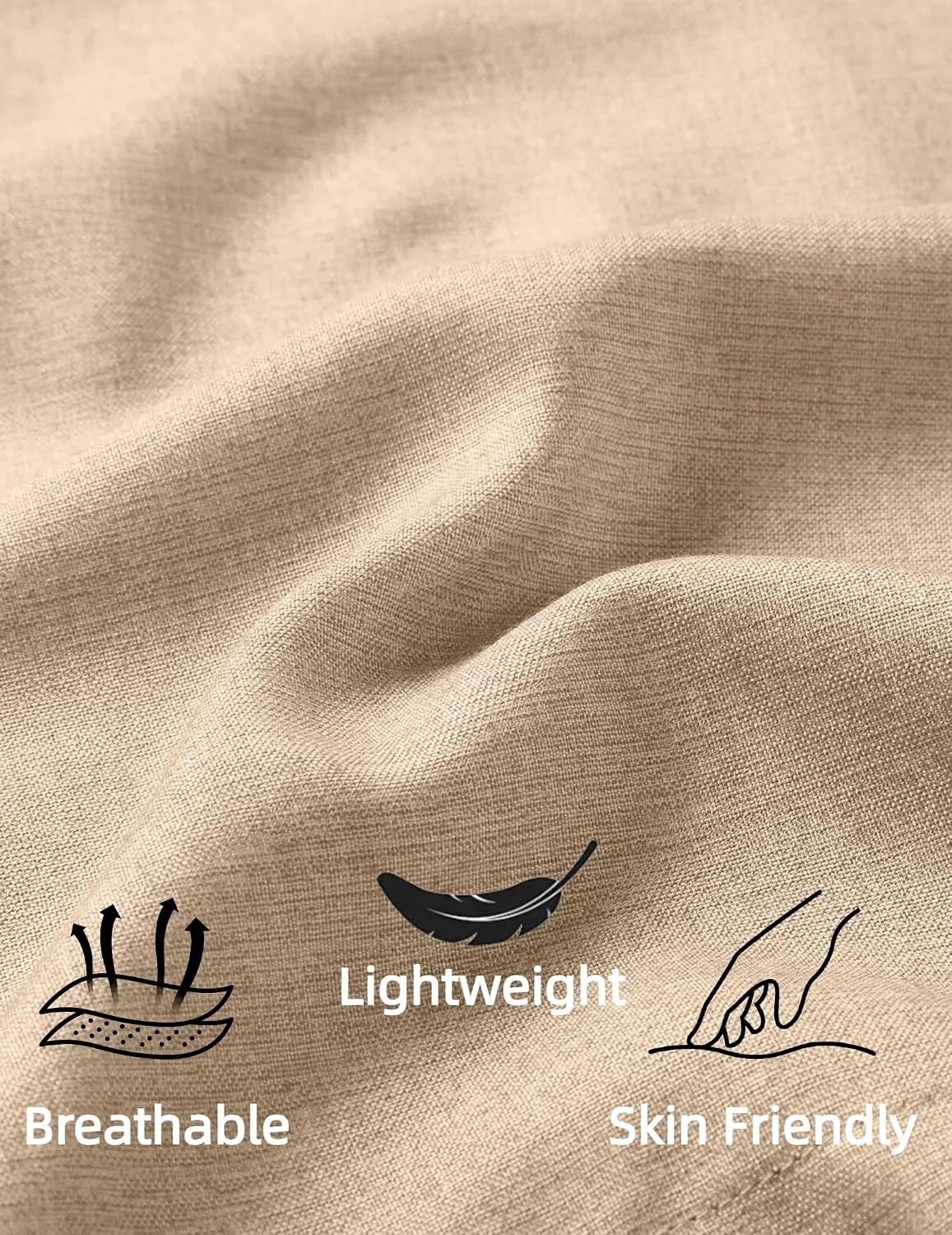 image:imageCOOFANDY Mens Summer Beach Shorts Casual Vacation Shorts Drawstring Shorts Elastic Waist Lightweight Stretch Short 9 Inch Inseam Slim Fit Holiday Vacation Shorts Flat Front Short Hawaiian StyleLight Khaki