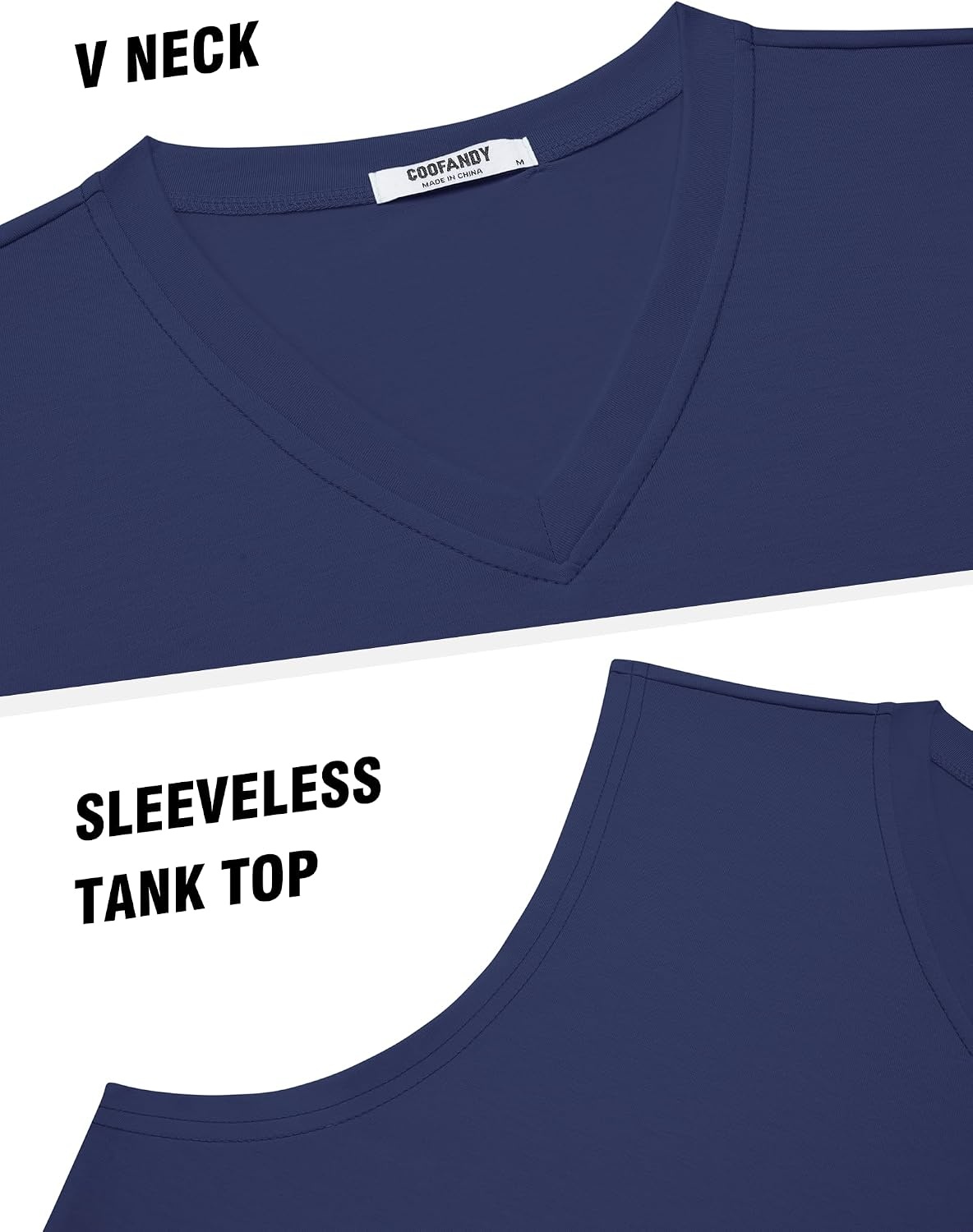 image:imageCOOFANDY Mens Workout Tank Tops V Neck Sleeveless Shirts Quick Dry T Shirt Athletic Gym Muscle Tee Moisture Wicking Lightweight Soft Fabric Summer Beach Swim Fashion Tshirt Daily UndershirtsNavy Blue