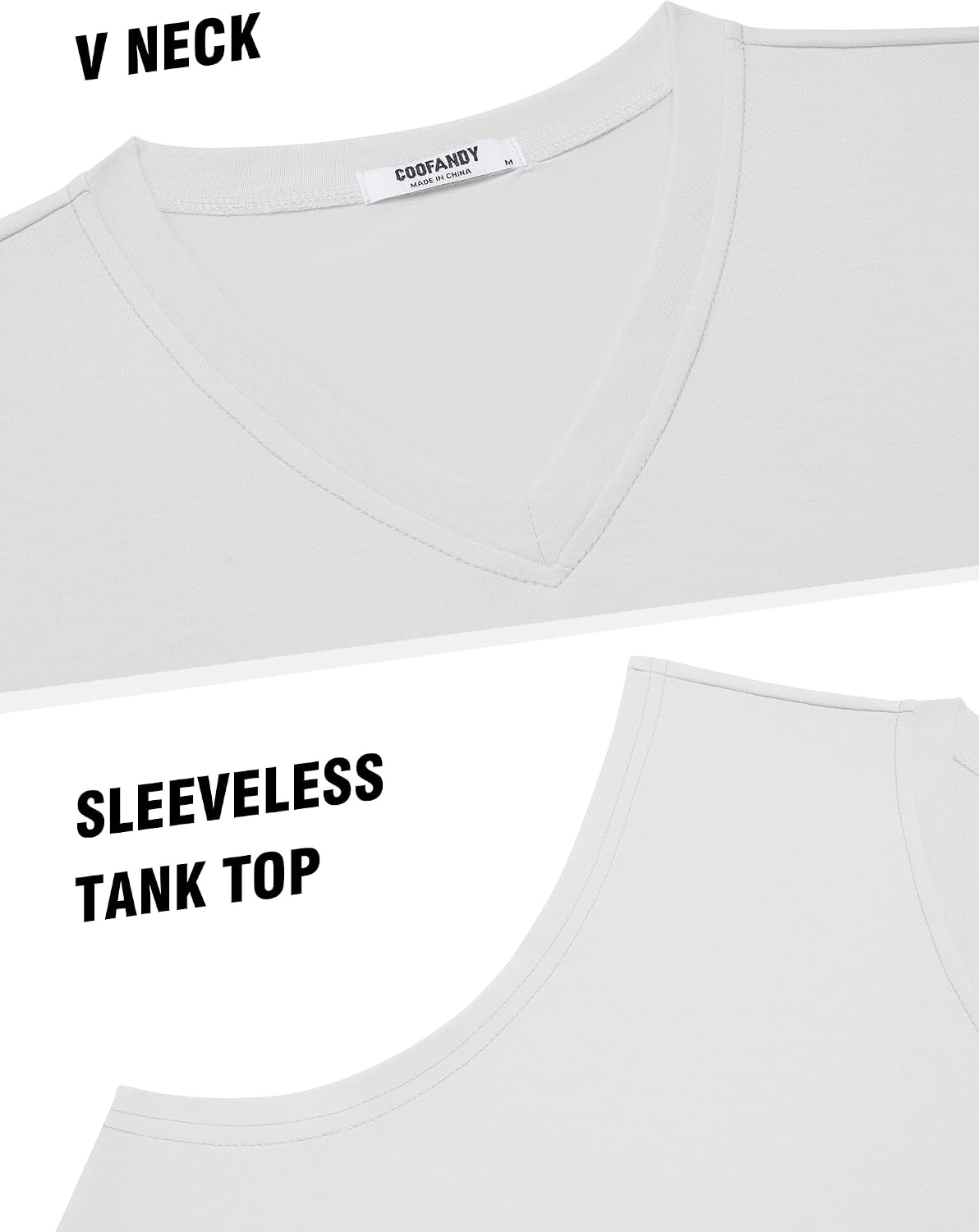 image:imageCOOFANDY Mens Workout Tank Tops V Neck Sleeveless Shirts Quick Dry T Shirt Athletic Gym Muscle Tee Moisture Wicking Lightweight Soft Fabric Summer Beach Swim Fashion Tshirt Daily UndershirtsWhite