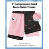 COOFANDY 2 in 1 Mens Swim Trunks 7 Inch Swim Shorts Swim Suits Board Shorts | 7 Inch，Quick Dry Fabric，Drawstring with Elastic Waist，Cooling Compression Liner with an Extra Pocket, Athletic Fit(Pinkshark Black)